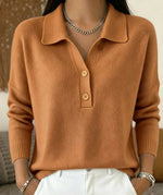 Adeline | Pull en maille à col polo et encolure V