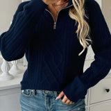 Éloïse | Pull torsadé à col zippé