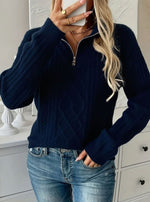 Éloïse | Pull torsadé à col zippé