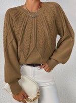 Lucie | Pull en maille à manches raglan et torsades