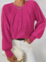 Lucie | Pull en maille à manches raglan et torsades