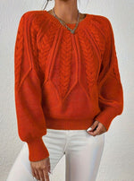 Lucie | Pull en maille à manches raglan et torsades