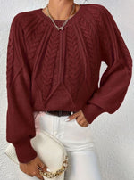 Lucie | Pull en maille à manches raglan et torsades