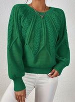 Lucie | Pull en maille à manches raglan et torsades