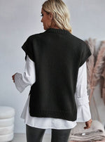 Laurence | Gilet long sans manches à torsades