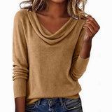 Hermine | Pull en maille à col drapé