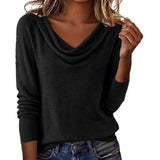 Hermine | Pull en maille à col drapé