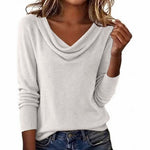 Hermine | Pull en maille à col drapé