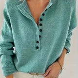 Suzanne | Pull en maille à col V boutonné