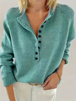 Suzanne | Pull en maille à col V boutonné