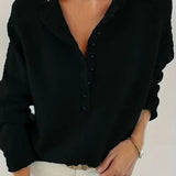 Suzanne | Pull en maille à col V boutonné