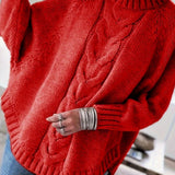 Annabelle | Pull ample à torsades et col montant