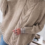 Annabelle | Pull ample à torsades et col montant
