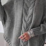 Annabelle | Pull ample à torsades et col montant