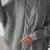 Annabelle | Pull ample à torsades et col montant