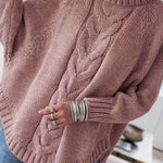 Annabelle | Pull ample à torsades et col montant