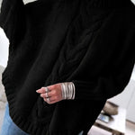 Annabelle | Pull ample à torsades et col montant