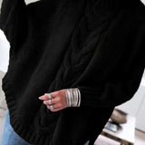 Annabelle | Pull ample à torsades et col montant