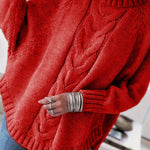 Annabelle | Pull ample à torsades et col montant