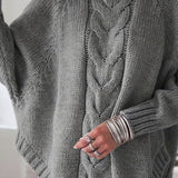 Annabelle | Pull ample à torsades et col montant