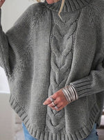 Annabelle | Pull ample à torsades et col montant