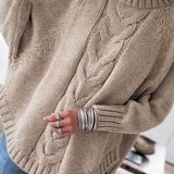 Annabelle | Pull ample à torsades et col montant