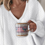 Valérie | Pull ample à torsades et col V profond