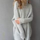 Ophélie | Pull long en grosse maille à col roulé