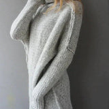 Ophélie | Pull long en grosse maille à col roulé