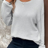 Mélodie | Pull ample nid d'abeille à épaules tombantes