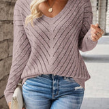 Jeanne | Pull ajouré à chevrons et col V