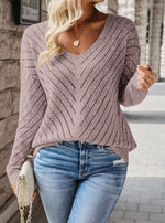 Jeanne | Pull ajouré à chevrons et col V