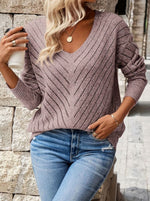 Jeanne | Pull ajouré à chevrons et col V
