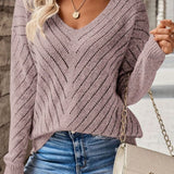 Jeanne | Pull ajouré à chevrons et col V