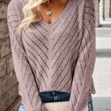 Jeanne | Pull ajouré à chevrons et col V