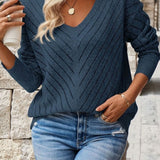 Jeanne | Pull ajouré à chevrons et col V