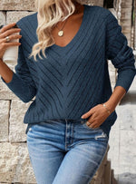 Jeanne | Pull ajouré à chevrons et col V