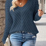 Jeanne | Pull ajouré à chevrons et col V