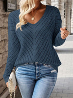 Jeanne | Pull ajouré à chevrons et col V