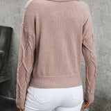 Alix | Pull à motif losanges et col polo contrasté