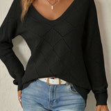 Ingrid | Pull ample ajouré à motif losange