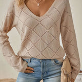 Ingrid | Pull ample ajouré à motif losange