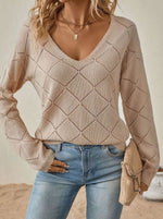 Ingrid | Pull ample ajouré à motif losange