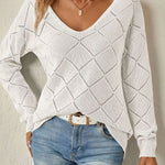 Ingrid | Pull ample ajouré à motif losange