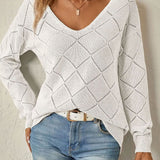 Ingrid | Pull ample ajouré à motif losange