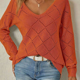 Ingrid | Pull ample ajouré à motif losange