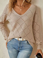 Ingrid | Pull ample ajouré à motif losange