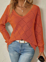 Ingrid | Pull ample ajouré à motif losange