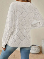 Ingrid | Pull ample ajouré à motif losange