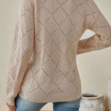 Ingrid | Pull ample ajouré à motif losange